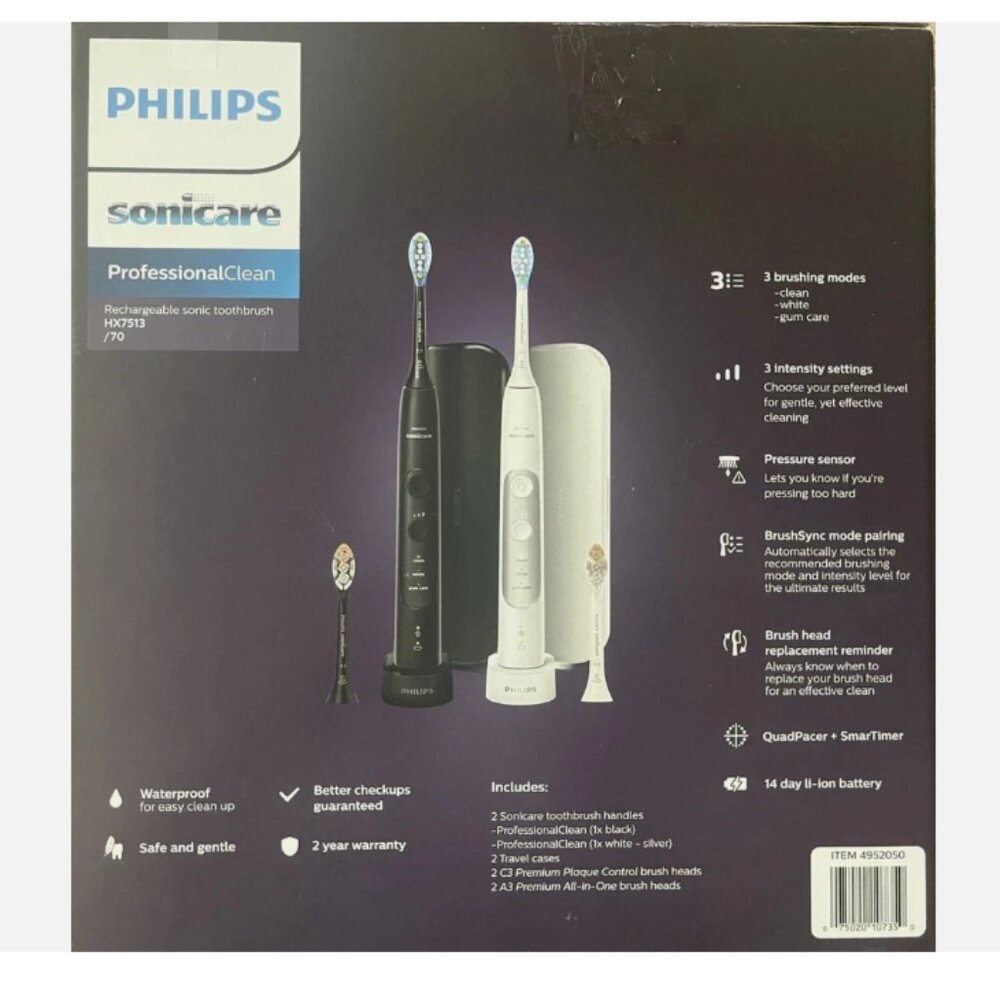 Philips Sonicare Professional Clean Rechargeable Electric Toothbrush, 2-pack - Picture 3 of 3